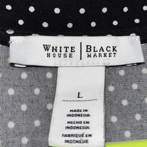 WHBM Women’s Black and White Polka Dot Ruffle Sleeveless Blouse Sz-L - Picture 4 of 6